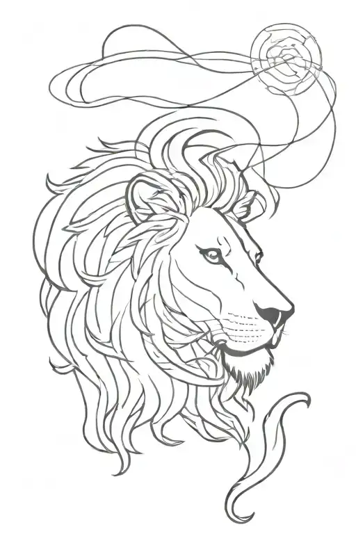 Lion And Smoke Rising