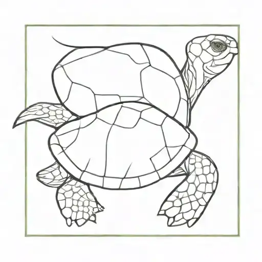 Running Turtle In One Line Art
