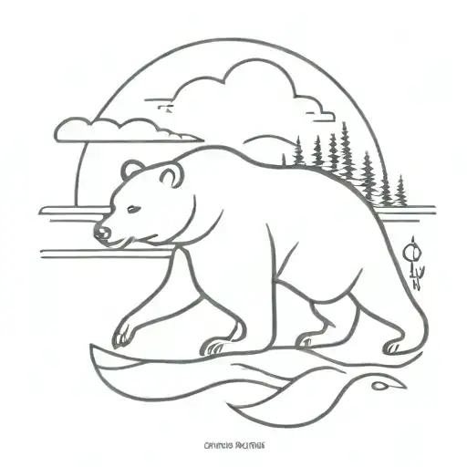 Sun And River And Bear