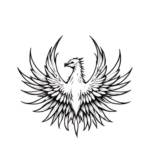 Phoenix Wings Spread Bright