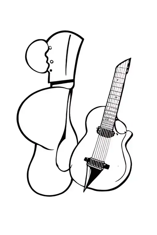 Chef Knife And Guitar Merging