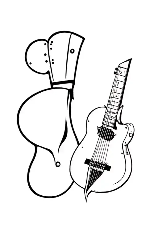 Chef Knife And Guitar Merging Together