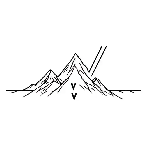 Mountain And Initial V Hidden