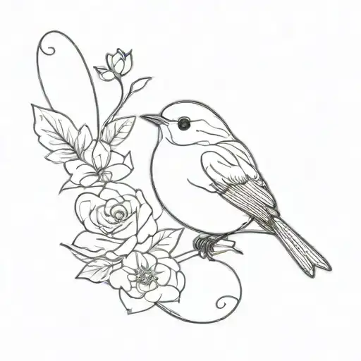 Elegant Floral Robin