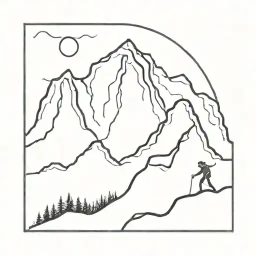 A Mountain With 2 Climber Reaching