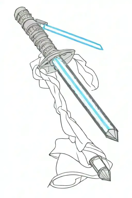Obi Wan Kenobi's Lightsaber With Blue Sword