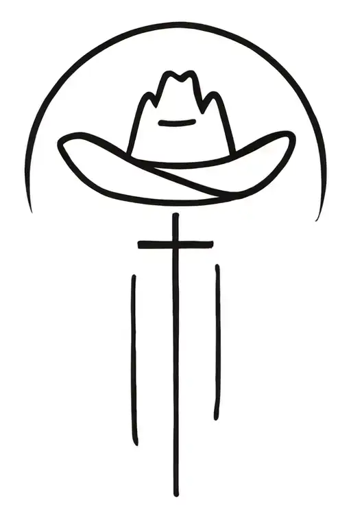 Cross With Cowboy Hat