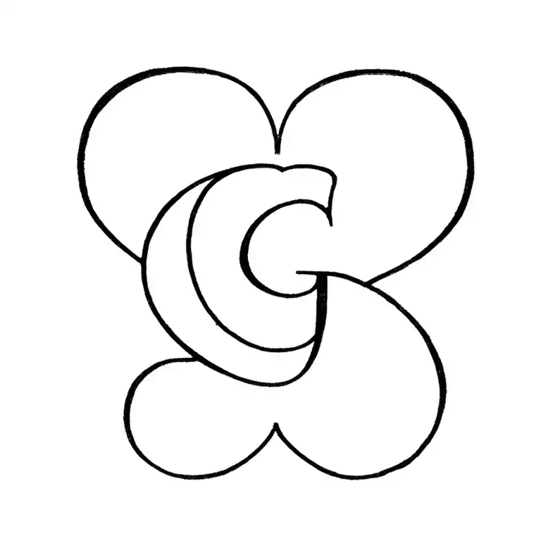 Intial G With A Heart Shape