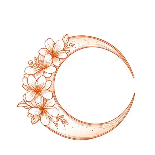Crescent Moon Orange Blossom Flower