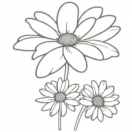 Daisy In Black And White Colors
