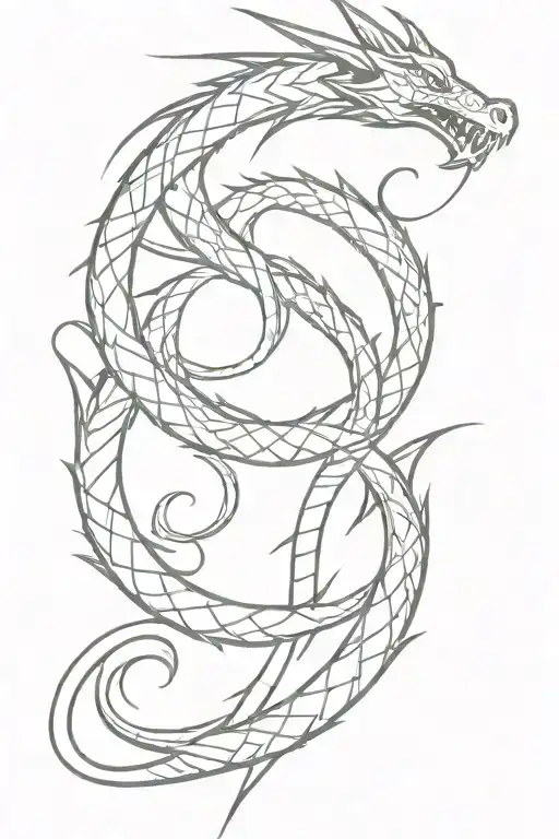 Dragon And Dna Double Helix Intertwined Representing The Client's