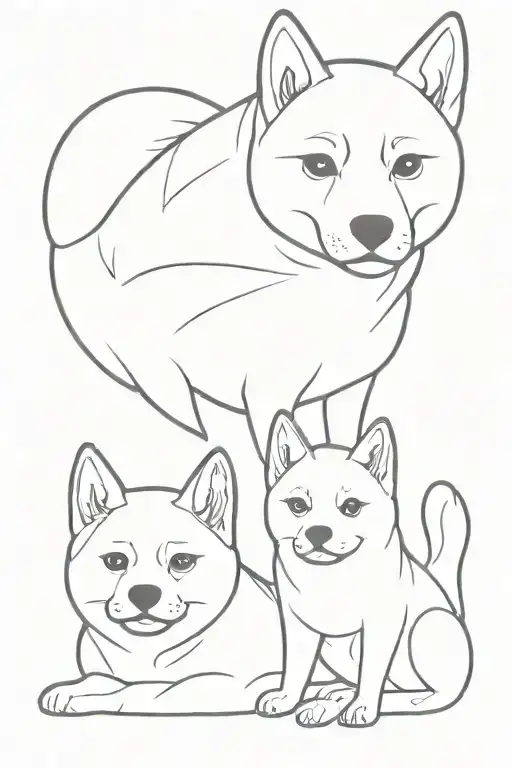 Two Shiba Inu One Male And One Female