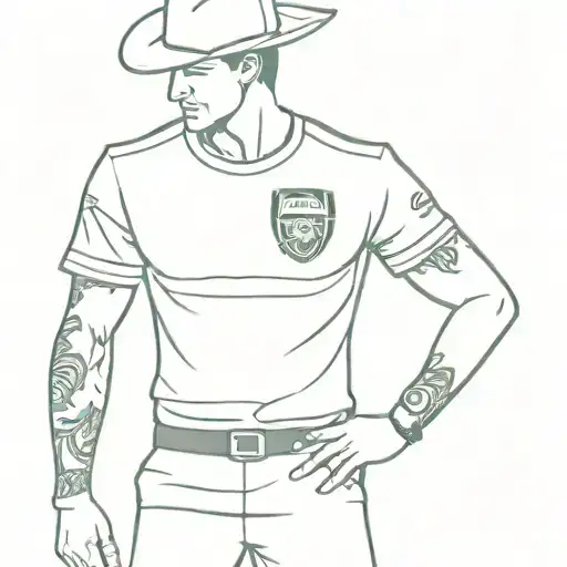 Cowboy Wearing Arsenal Fc Jersey
