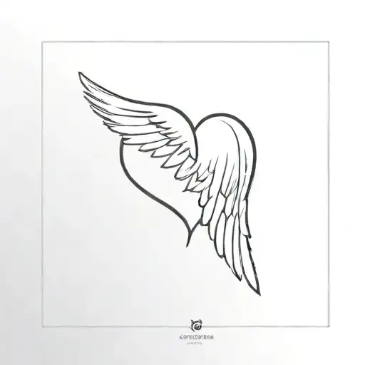 Tiny Angel Wings Forming A Heart Shape
