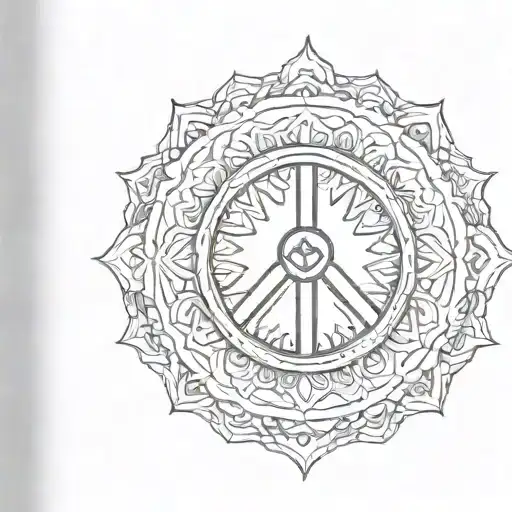 Mandala With Peace Symbol As The Center Point