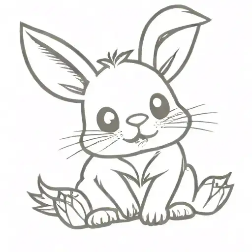 Cute Little Bunny With Fangs And Bat Wings