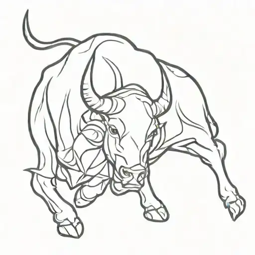 One-line Taurus Bull