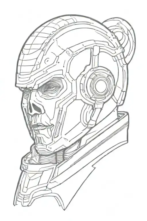 Star Trek Alien Skull With Astronaut And Negative Space Chevrons