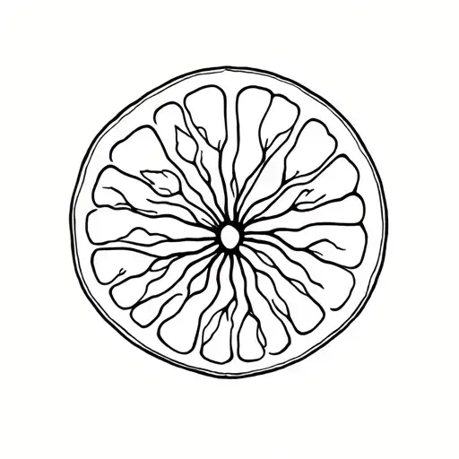 A Tree Of Life In Lemon Slice With Roots