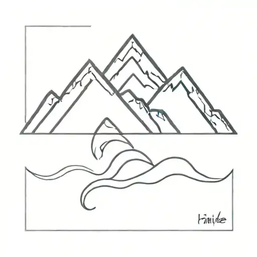 Mountain And Waves Forming