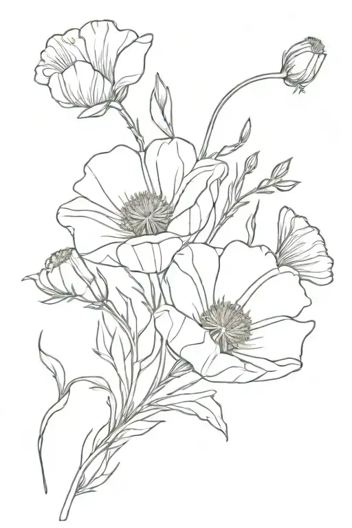 California Poppy And Marigold Bouquet