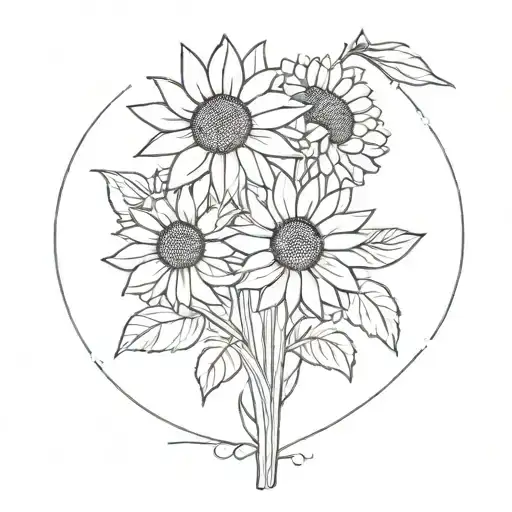 Sunflower And Daisy Bouquet