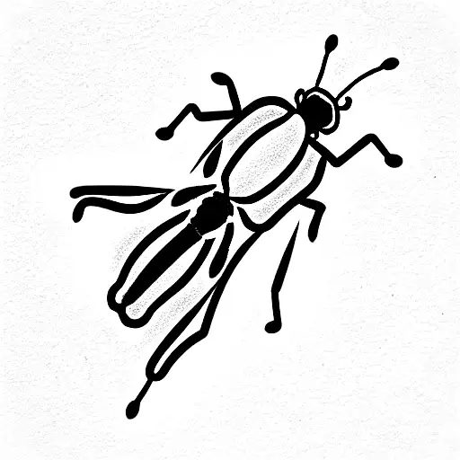 I Need You To Create A Minimalist Tattoo Of A Chinese Grasshopper