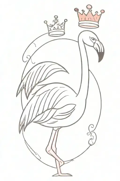 Flamingo With Crown