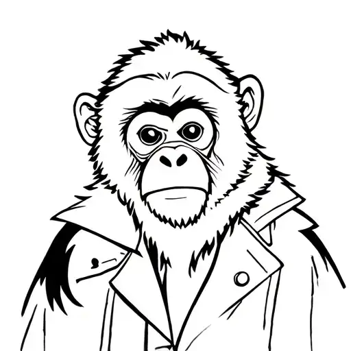 Monkey In Coat Attire