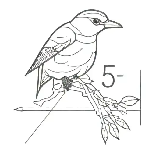 Bird And Number 5 Minimalist