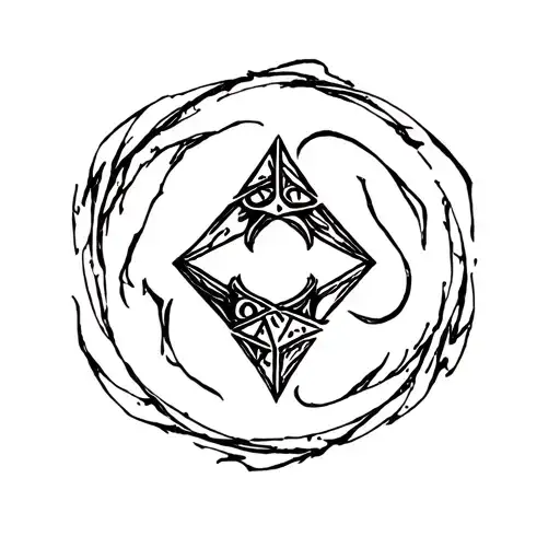 Wolf And Dragon Circle Around Dnd D20 Dice