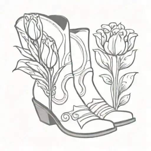 Cowboy Boots Tulips Wrap
