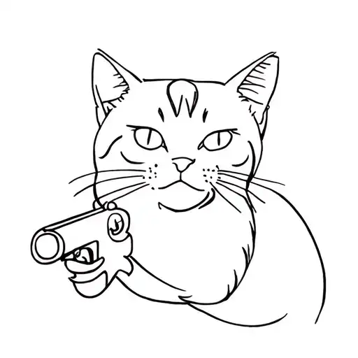 Cat With Gun Shooting