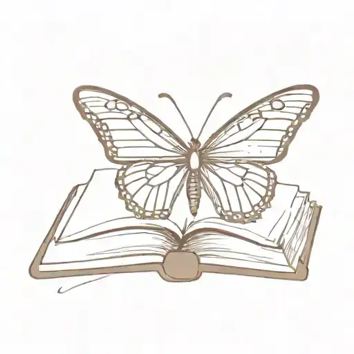 Butterfly And Book Open In Front