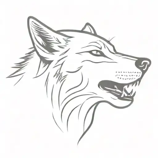 Head Of A Wolf Howling To The Moon