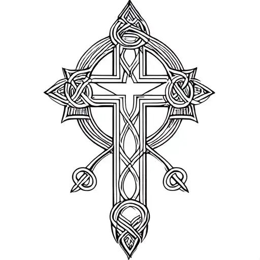 Christian Cross And Triskelion
