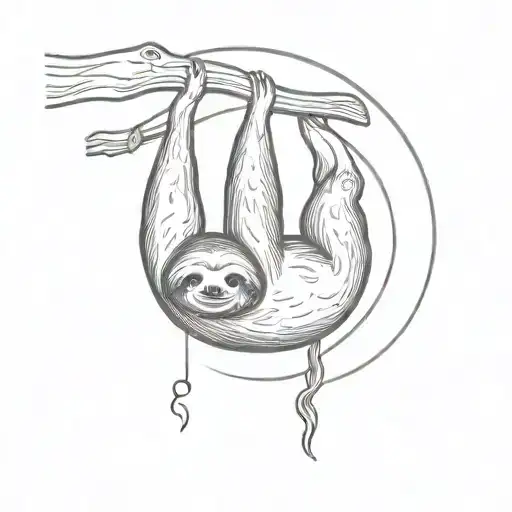 Sloth Hanging From Moon