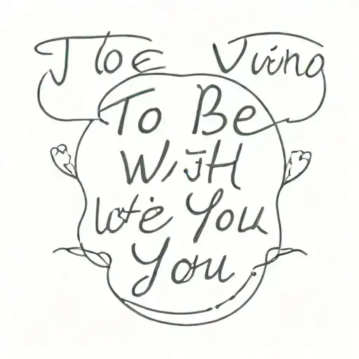 Small Simple Fine Line Writing That Says 'To Be With You'