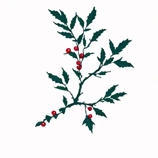 Juniper Tree Single Branch With Berries