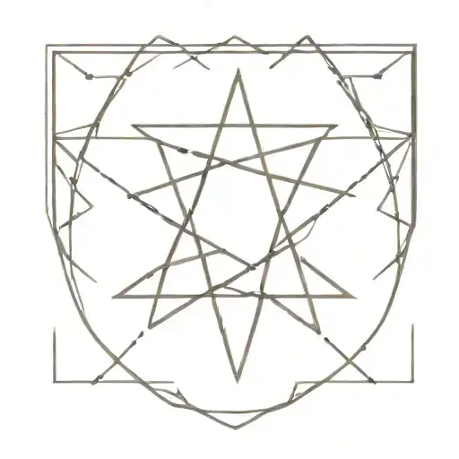 A Minimalist Tattoo Of A Soul Symbol Intertwined With A Star Design