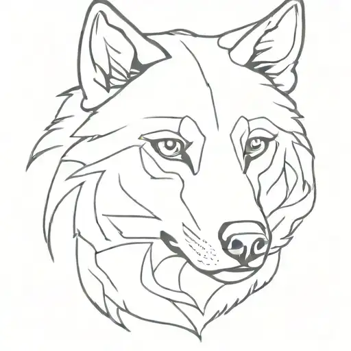 Minimal Portrait Of Wolf