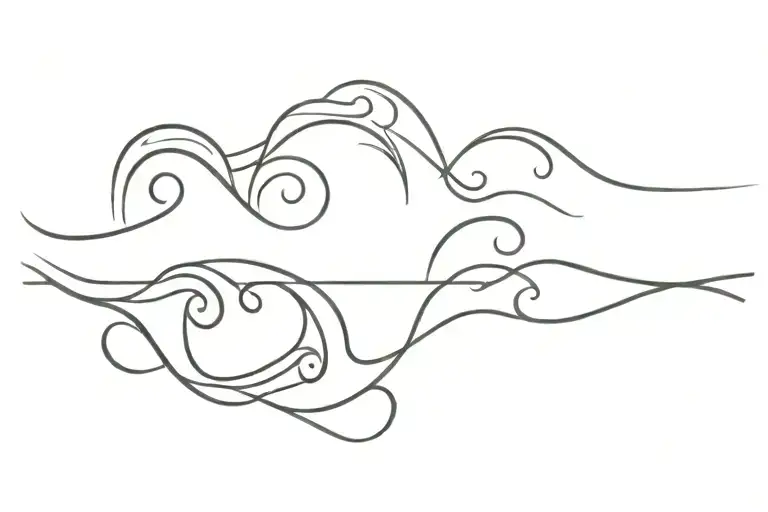 Tribal Armband Tattoo Featuring Water Waves