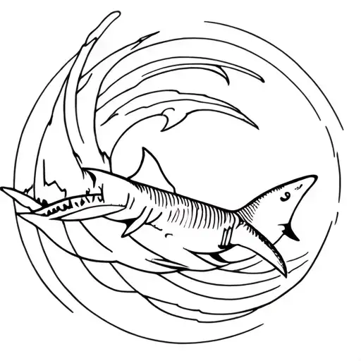 Shark In Wave Diving