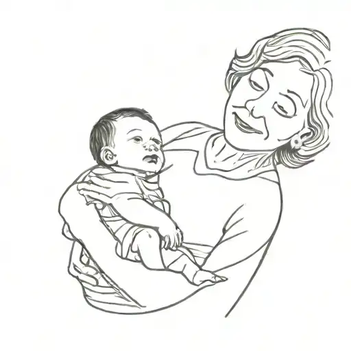 Grandma Holding A Newborn Baby