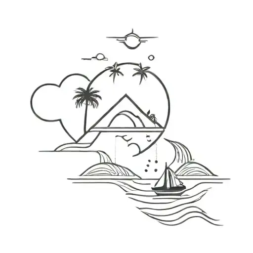 Techno Festival On A Beach Sunset