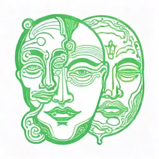 Death Masks Green Japan Sun