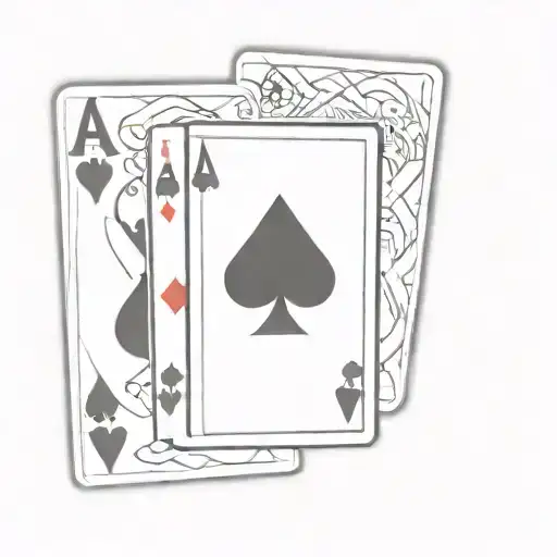 Ace And Joker Cards Overlapping Slightly