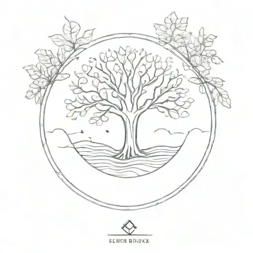 Tree In A Circle Autumn