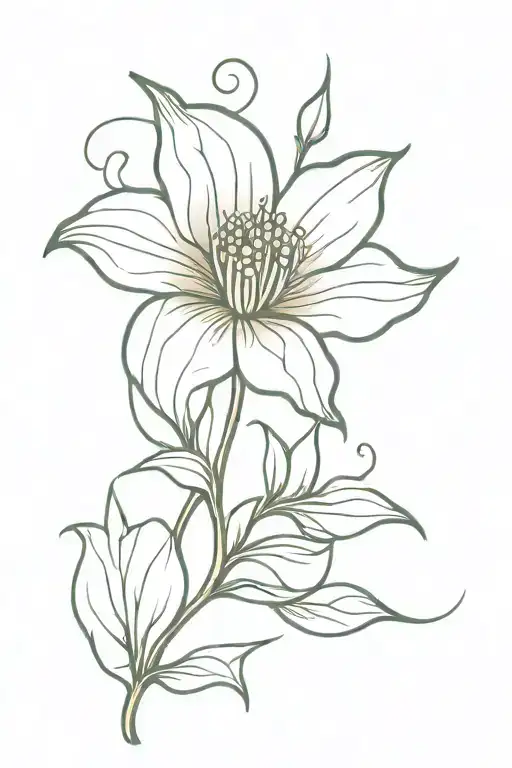 Single Vine Of Moonflower