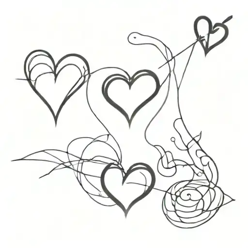 Three Broken Hearts In White Color That Look Like A Scar